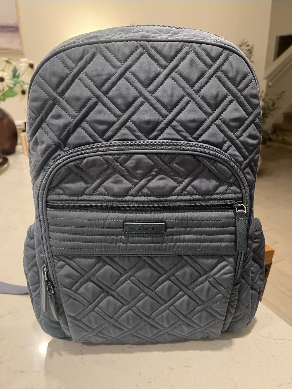 Vera Bradley Quilted Backpack - Slate blue/gray